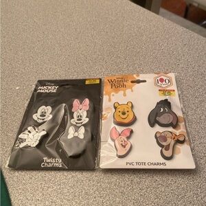 Disney Character PVC Tote Charms - Mickey & Winnie the Pooh Set